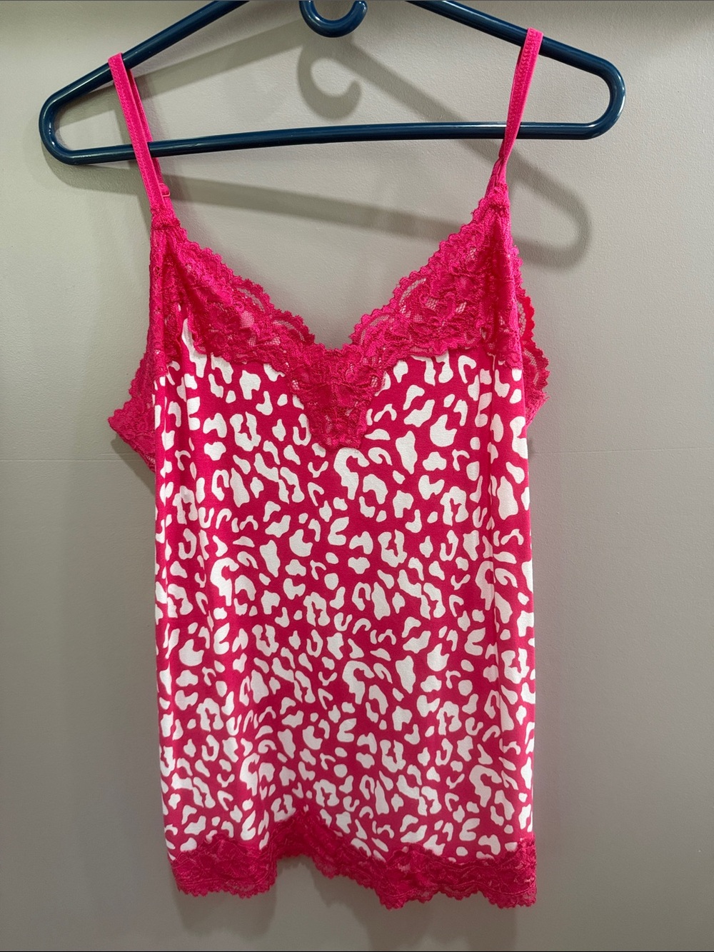 Lane Bryant Pink and White Leopard Print Cami